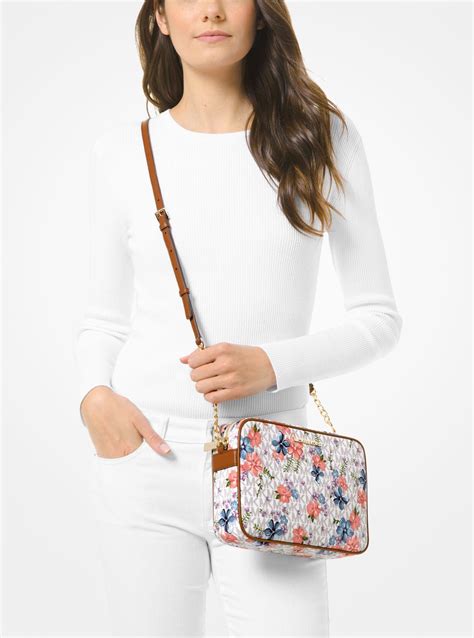 michael kors red flower bag|Michael Kors floral crossbody bag.